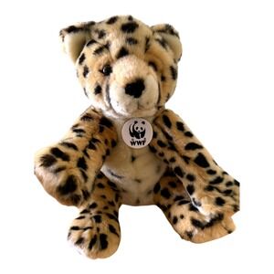 WWF Leopard Plush w/ Panda Medallion Stuffed Animal Wildlife Toy Build A Bear